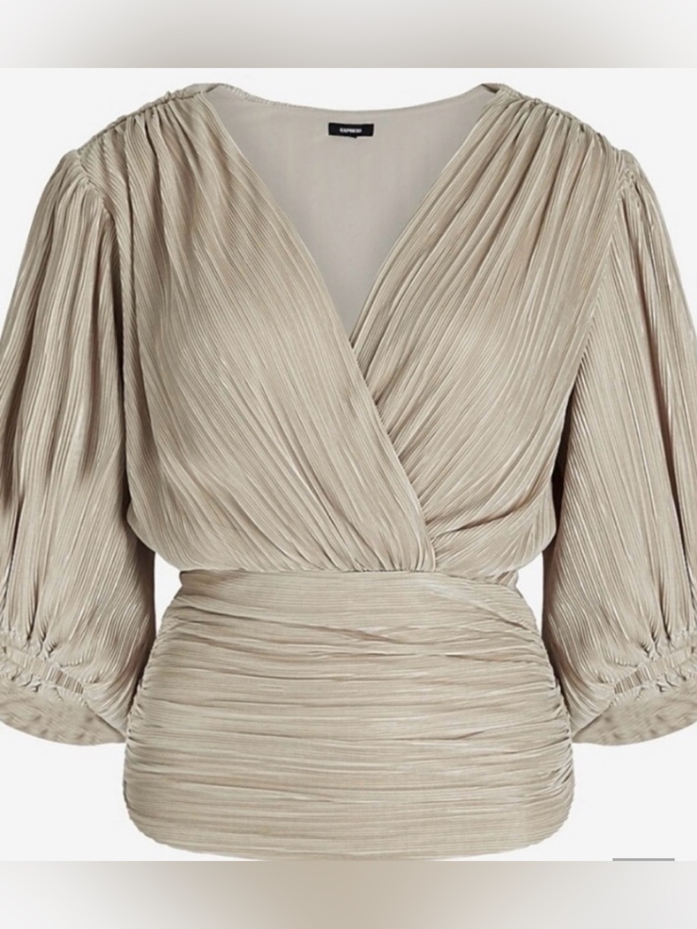 Express  Beige Wrap style top - Size large